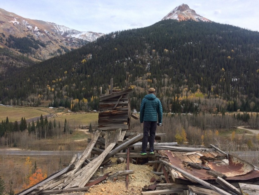rei co-op hoodie - exploring some old mine ruins at the beaver and belfast mines above...