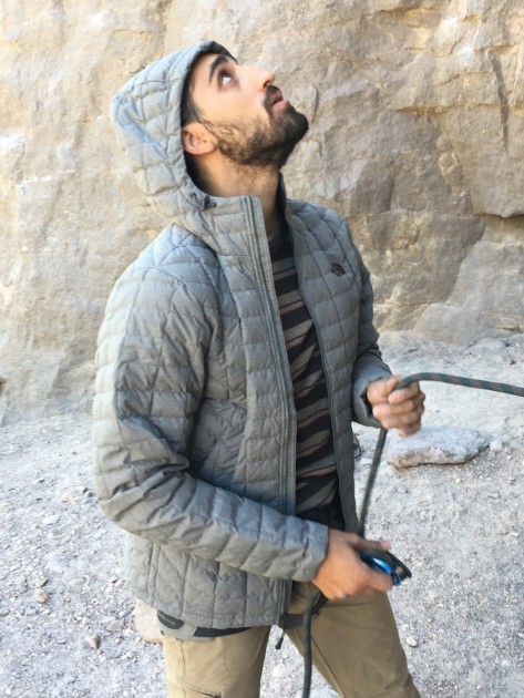 the north face thermoball hoodie - complete with a stylish square pattern.