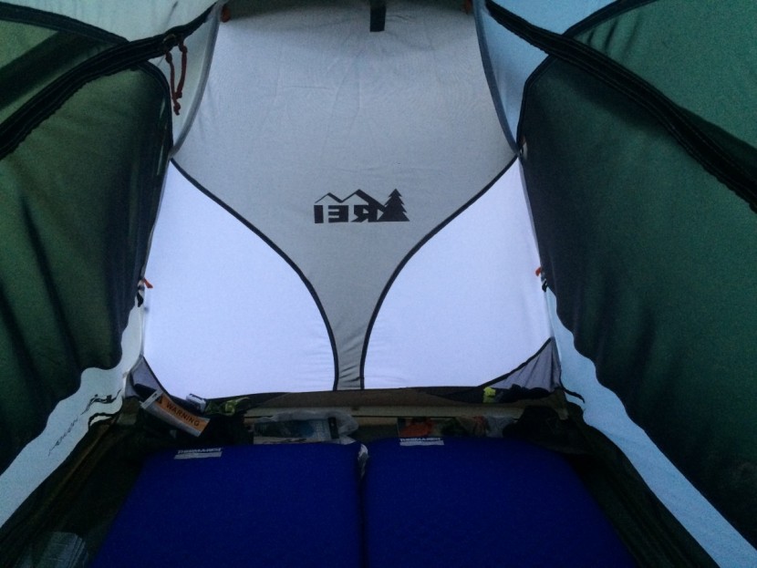 backpacking tent - the passage has intricate mesh/nylon patterns which may contribute...
