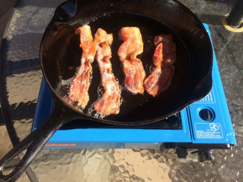 coleman butane instastart - this stove is easy to fine-tune and simmers really well.