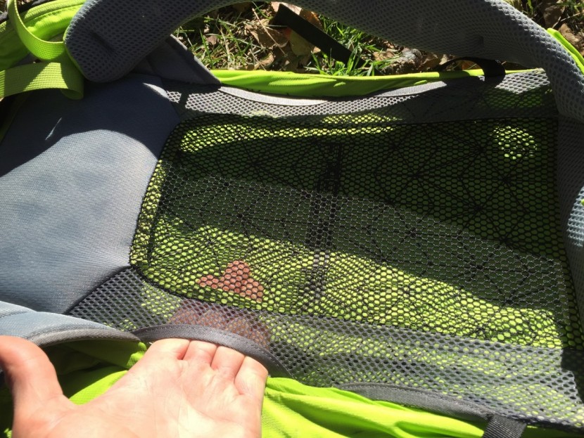 gregory salvo 24 - the stretched mesh is set about an inch from the rigid back panel...