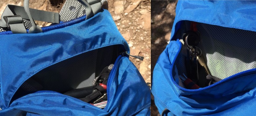 osprey stratos 24 - as you can see, the top pocket is relatively small, but able to...