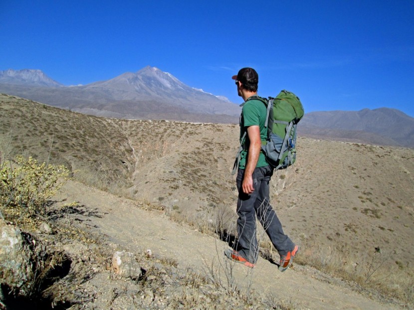 merrell capra venture mid gtx - hiking past chachani volcano outside of the peruvian town of yura...