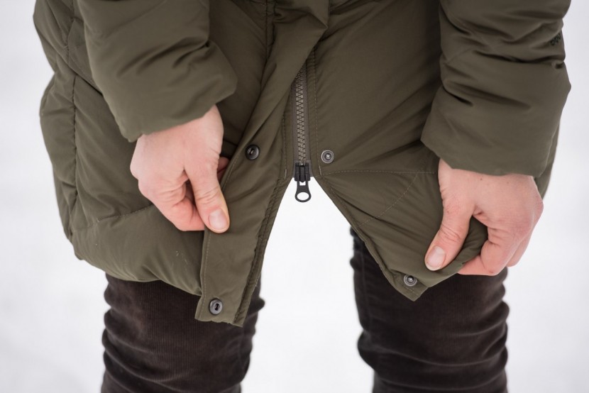 the north face miss metro parka - the jacket reaches all the way to our knee, but the zipper stops...