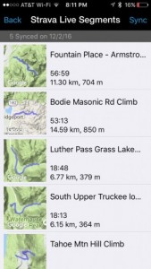 lezyne super gps enhanced - the lezyne ally application shows which strava segments are loaded...