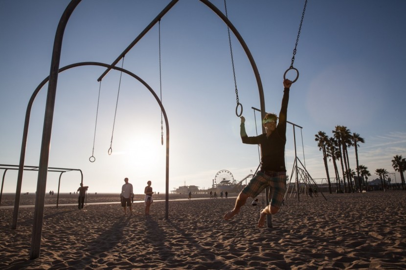 tasc base layer - the swinging rings on the beach of santa monica beg to be played...