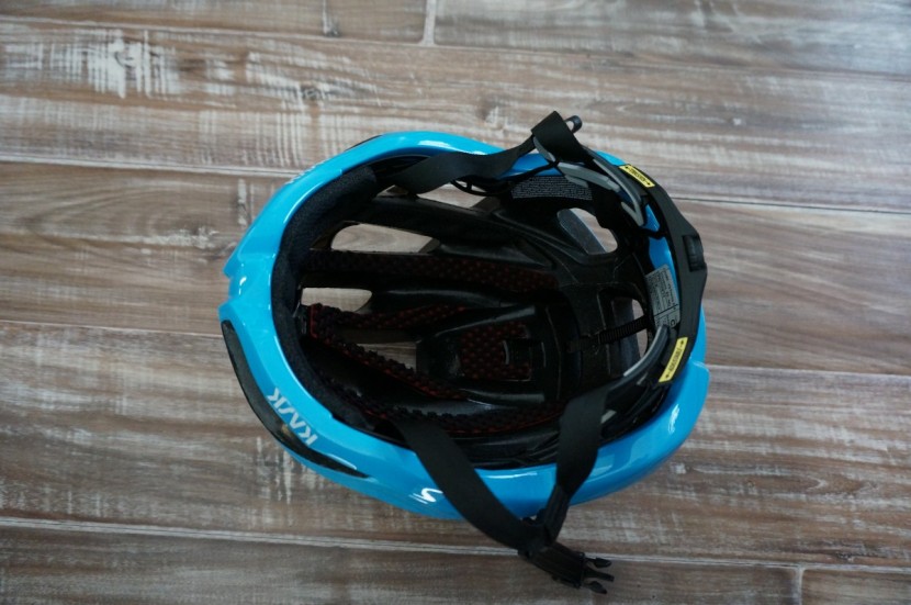 kask protone - a full wrap polycarbonate shell enhances the durability.