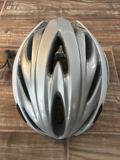 bell overdrive mips - top view of the bell overdrive mips, the black plastic plugs are the...