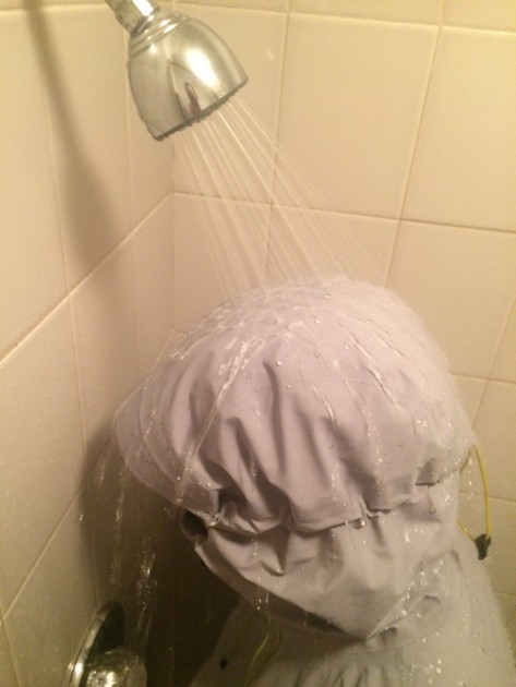 marmot cerro torre - the giant brim of this hood did an awesome job of protecting our...