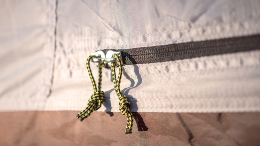 alps mountaineering lynx-2 - this photo highlights the zipper quality and material of the lynx;...