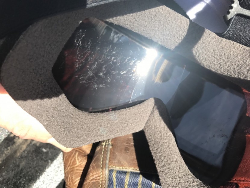oakley flight deck - mystery scratches on the inner lens.