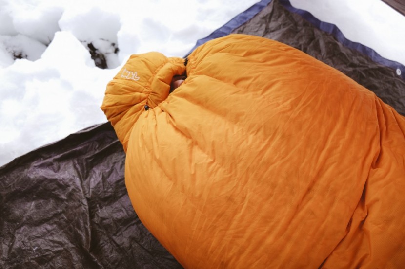 brooks-range drift -10 - with the hood cinched tight, our tester has only his nose to know...