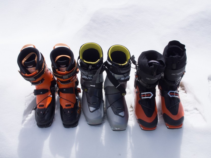 backcountry ski boots - some of the ultralight ski boots we have tested. left to right:...