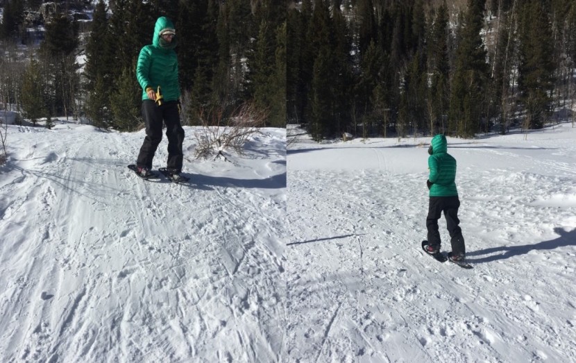 tubbs flex rdg for women - carbon steel toe crampons, curved traction rails, and molded brake...