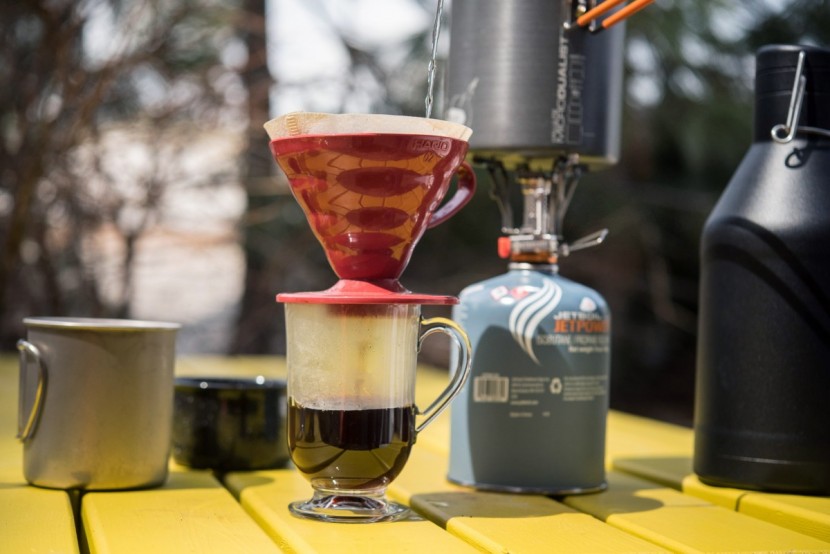 hario v60 plastic dripper - light and easy to clean, the plastic v60 is fantastic for camping...
