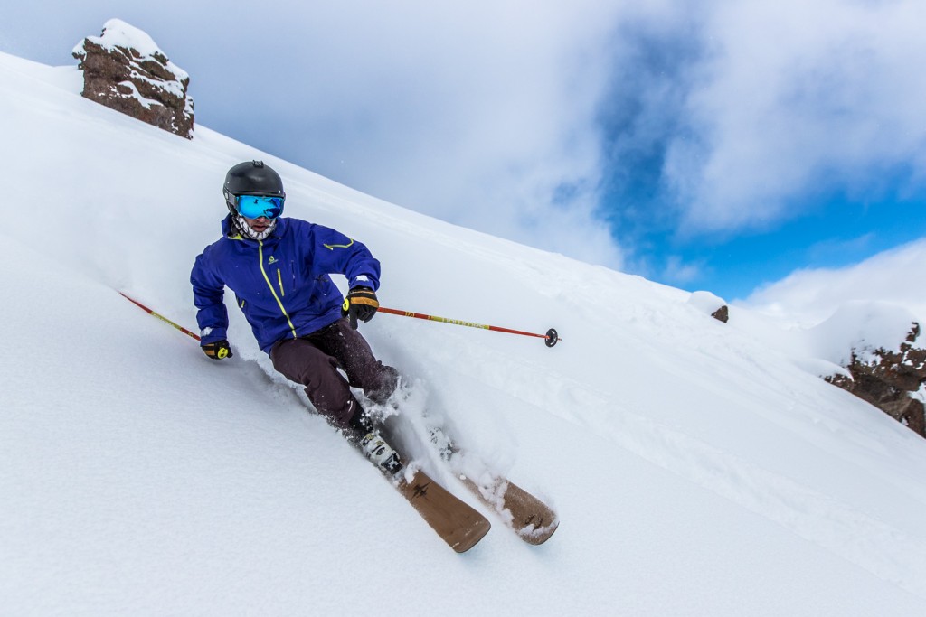 powder skis - rockered construction helps keep your tips afloat when tracking...