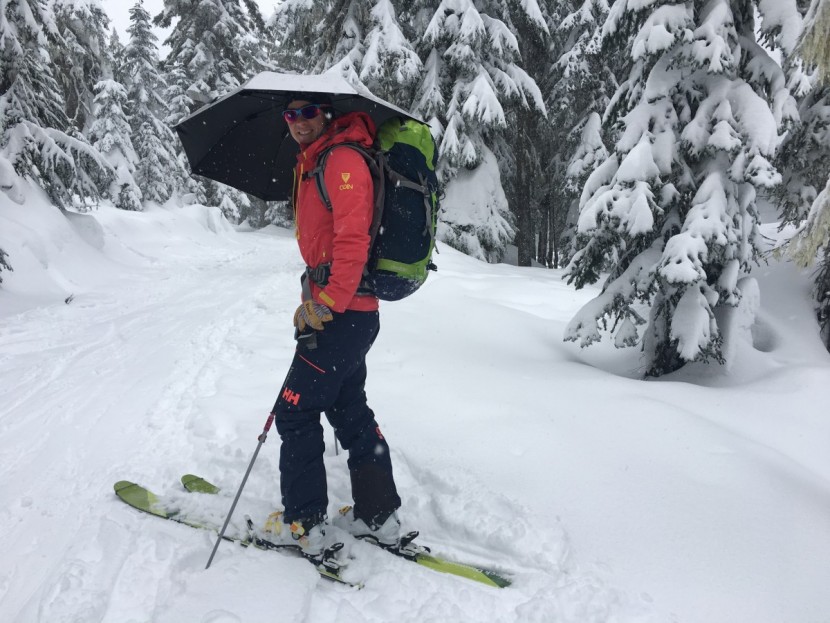 umbrella - a hikeable/skiable model kept us protected from rain, sun, and the...