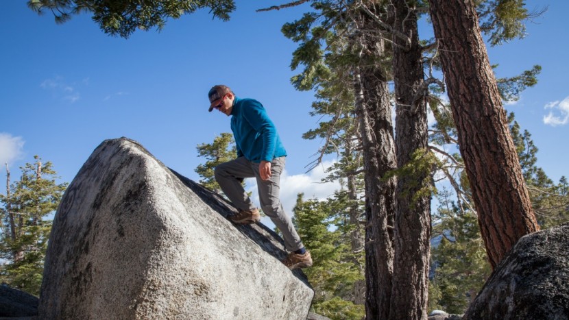 keen targhee ii - testing dry rock traction on some steep and slabby granite boulders...