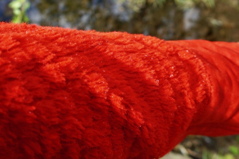 patagonia r3 hoody - look closely and you'll notice that small water droplets beaded up...