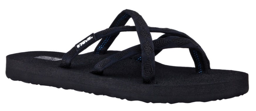 TEVA Olowahu Black Strappy Woven Flip Flop Sandals F27217B Size 7 Pre-owned  EUC