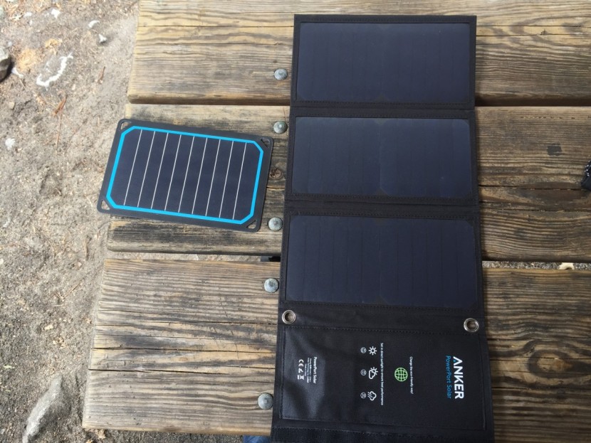 renogy e.flex5 - compared to the anker 21w, the renogy is pocket sized. its charging...