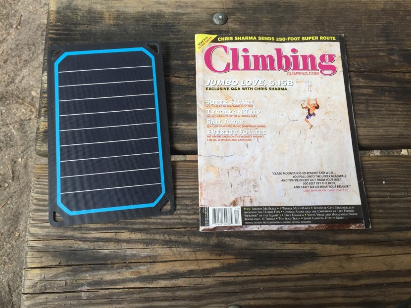 renogy e.flex5 - here&#039;s the tiny renogy panel in comparison to a standard climbing...