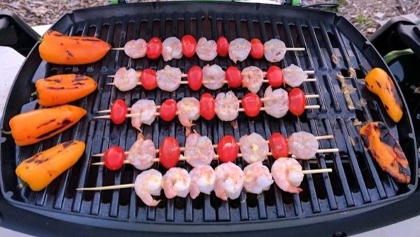 camping stove - we like knowing that delicate kabobs won&#039;t stick to the cooktop.