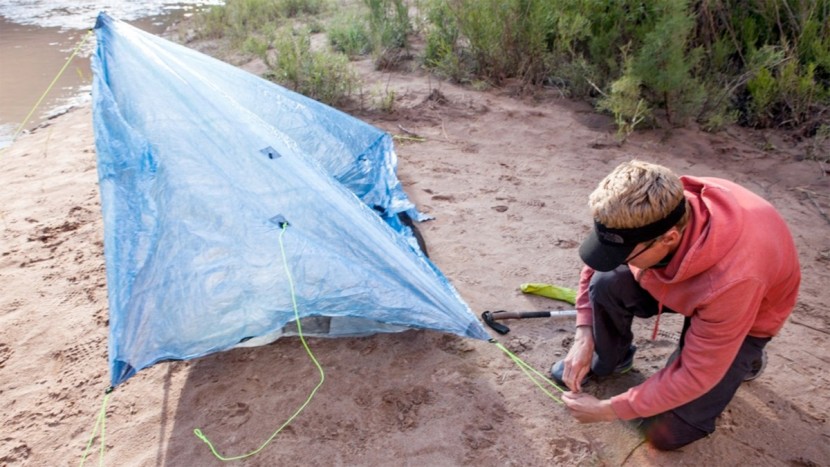 zpacks duplex classic - setting this tent up alone takes a bit of practice as the stake...