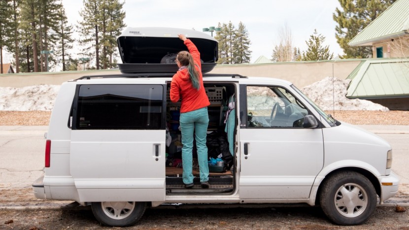 thule sidekick - loading gear for a road trip with the sidekick.