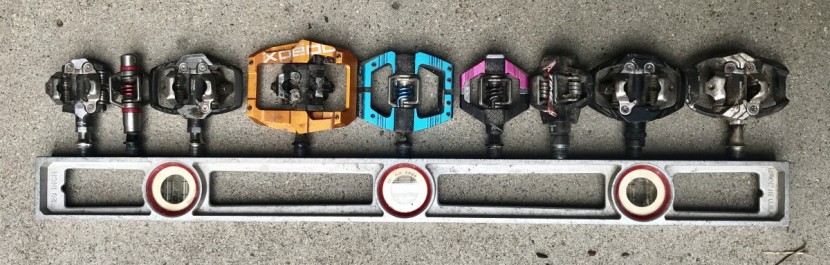 mountain bike pedals - notice how much wider the xpedo pedal is than the others? this beefy...