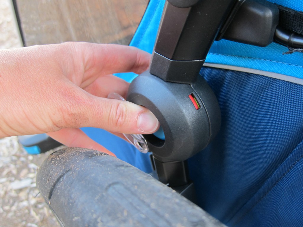 bike trailer - the thule chariots have the easiest frames to set up and break down...