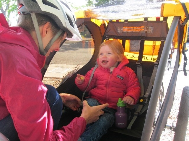 bike trailer - the bee&#039;s light weight made it an easy trailer to tow.