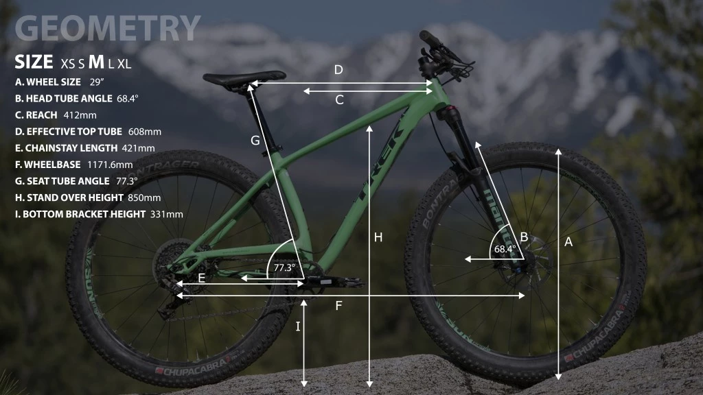 trek stache 7 2017 trail mountain bike review - the trek&#039;s geometry numbers are shown above as we measured them. we...