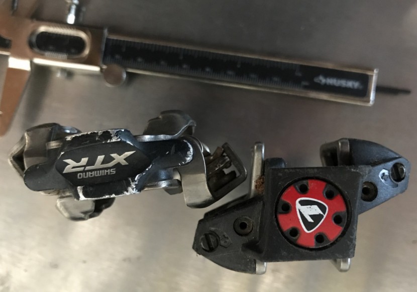 shimano xtr m9020 trail - measuring the profile height of pedals, you'll notice the xtr is...