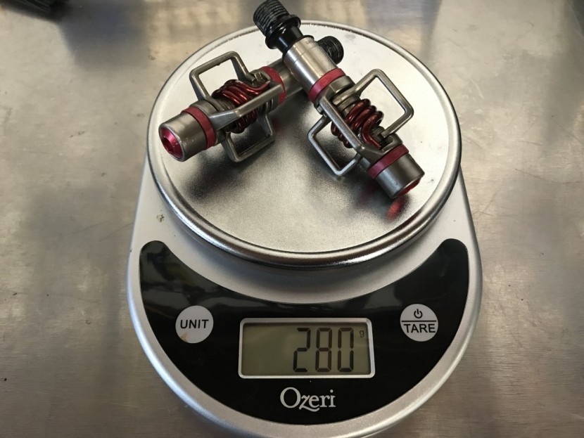 mountain bike pedals - we weighed each set of pedals and each set of cleats