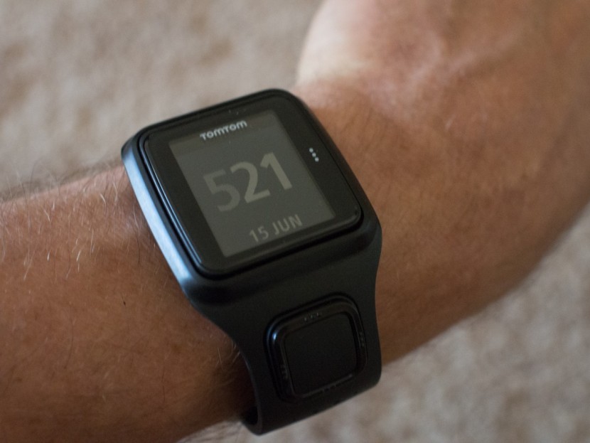 tomtom runner - the square in the foreground is the unique "joystick" style button...