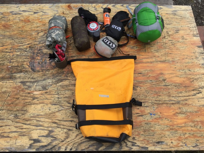 thule adventure touring - the adventure touring pannier comfortably toted a hammock, tarp...