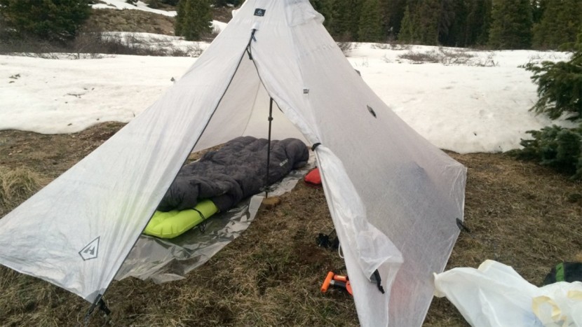 hyperlite mountain gear ultamid 2 - lacking a floor, a ground cloth of some sort is key for camping on...