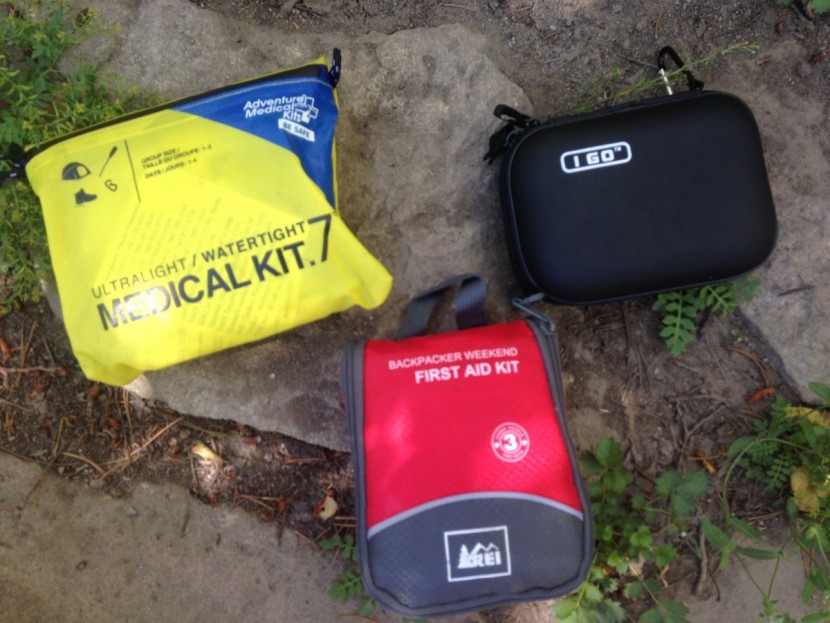 first aid kit - comparing the sizes of three lightweight kits. note that the rei...