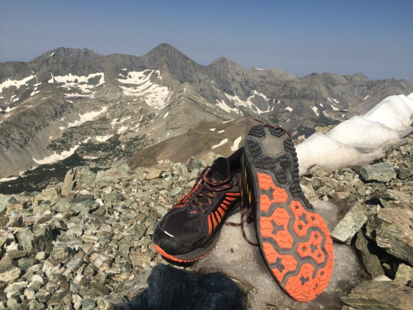 brooks caldera 2 - showing the traction pattern on the outsole of the caldera. it is...