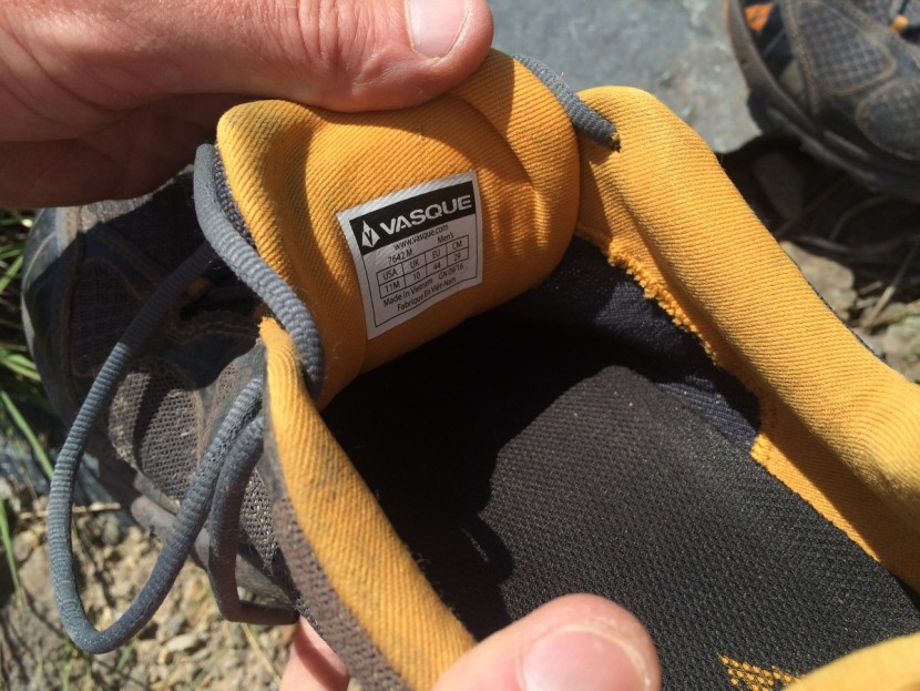 vasque constant velocity ii - in this photo you can see the dense foam padding around the ankle...