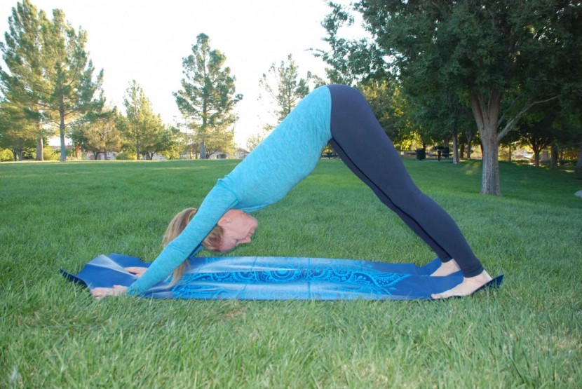 gaiam foldable - when working in oppositional poses like downward facing dog, you...