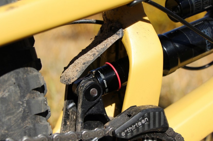 a clever fender saves your shock from trail detritus.