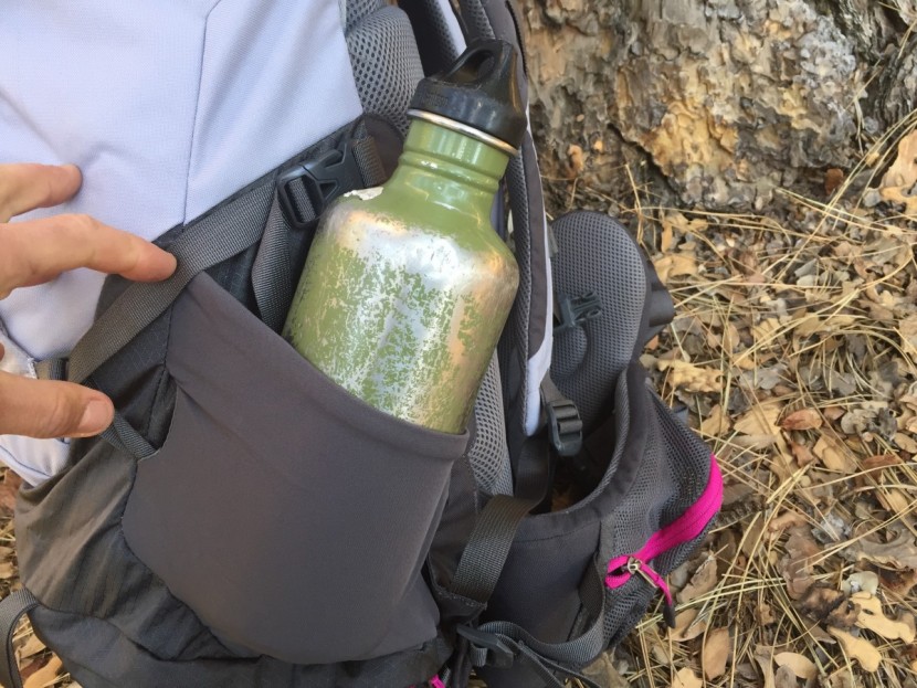 the north face terra 55 - this water bottle pocket is a bit small for this size bottle; we...