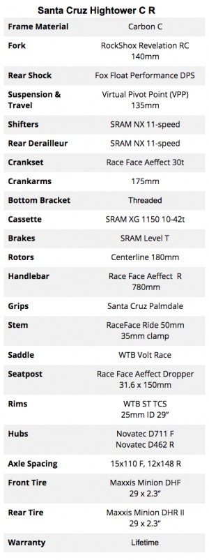 santa cruz hightower c r 2018
