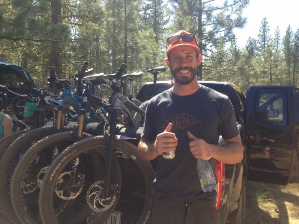A truck full of bikes and double fisting hydration? Pat&#039;s happy.