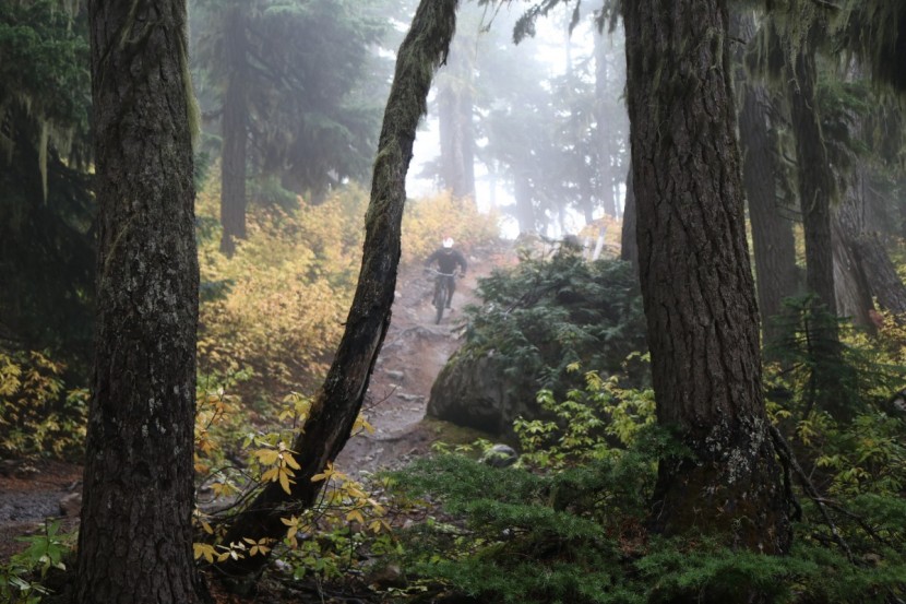 100% aircraft mips - amongst the fog in whistler bike park