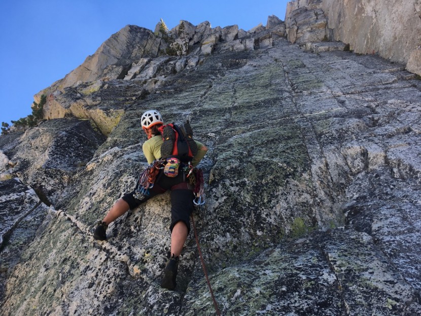 trango ration - kelly takes off from the belay with the ration.
