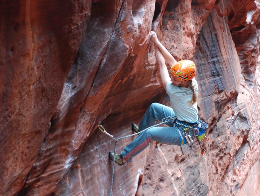 climbing helmet - pro climber libby sauter wears a helmet no matter if she&#039;s climbing...