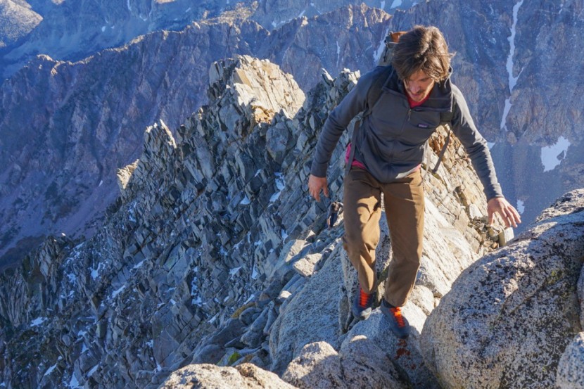arc'teryx acrux sl - a supportive, sticky rubber shoe is key for long scrambles in the...